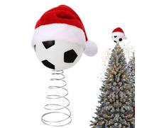 shpuuyy Topper for Christmas Tree - Santa Hat Football Soccer Topper Decor - Home Party Tabletop Display | for Winter Holiday Outdoor Indoor Studio Nursery Home Door Living Room