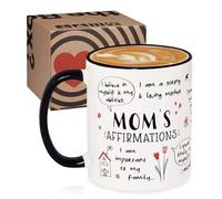 Shqiueos Christmas Gifts for Mom - Inspirational Affirmation Coffee Mug 11oz with Positive Quotes, Birthday & Mother's Day Gift for Moms, Mama, Step Mom, Wife, New Moms Self Care Appreciation Cup