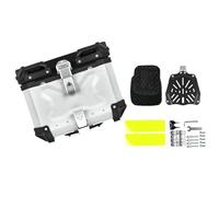 SHQXD Side case Motorcycle 45L /55L/65L Luggage Tail Case Storage Rear Trunk Top Box Aluminum Accessories for H-ONDA XL750 Transalp NSS750 for Y-AMAHA Tracer 900GT XT1200(Silver 45L X)