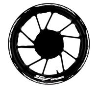 SHQXD Sticker Protector Motorcycle Stickers Decals 17" Wheel Decals For Suzuki SV650S SV650 S Reflective Stickers Rim Stripes Accessories(White)
