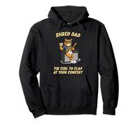 Shred Dad Tool Cool Rock & Roll Cat Dad Playing Guitar Funny Pullover Hoodie