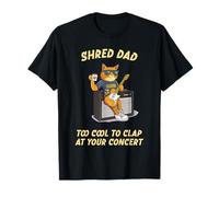 Shred Dad Tool Cool Rock & Roll Cat Dad Playing Guitar Funny T-Shirt
