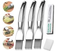Shred Silk The Knife, Stainless Steel Chopped Green Onion Knife, Upgrade Sharp Vegetable Cutter Scallion Shredding Cutter Shred Knife, Household Multifunctional Kitchen Food Slicer Gadget (3)