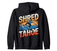 Shred Tahoe Snowboarding Enthusiast Scene Zip Hoodie