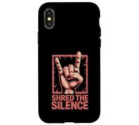 Shred The Silence Heavy Rock Guitar Music Devil's Horn Sign Case for iPhone X/XS