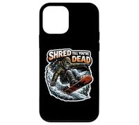 Shred Till You're Dead Skeleton Snowboarding Snowboard Quote Case for iPhone 12 mini