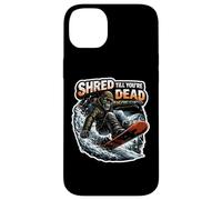 Shred Till You're Dead Skeleton Snowboarding Snowboard Quote Case for iPhone 14 Plus