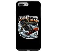 Shred Till You're Dead Skeleton Snowboarding Snowboard Quote Case for iPhone 7 Plus/8 Plus