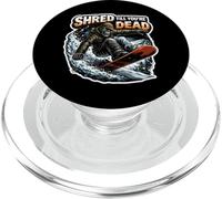 Shred Till You're Dead Skeleton Snowboarding Snowboard Quote PopSockets PopGrip for MagSafe
