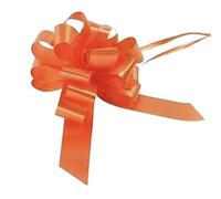ShredAstic® 50mm large PULL BOW with Instruction sheet - Gold Silver Burgundy Red Yellow Orange Tartan Wedding Cars Florist Sweet bouquets hampersh (1 Bow, 8. Orange)