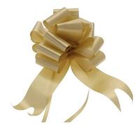 ShredAstic® 50mm large PULL BOW with Instruction sheet - Gold Silver Burgundy Red Yellow Orange Tartan Wedding Cars Florist Sweet bouquets hampersh (1 Bow, 1. Gold)