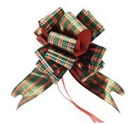 ShredAstic® 50mm large PULL BOW with Instruction sheet - Gold Silver Burgundy Red Yellow Orange Tartan Wedding Cars Florist Sweet bouquets hampersh (1 Bow, 3. Tartan)