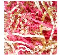 ShredAstic® Candy Pink Ivory Gold Shredded Paper Mix Luxury Hamper Fill Mothers Day Easter (50 Grams)