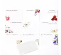 ShredAstic® Collection K - Pack 9 small Florist Funeral Tribute Memorial Cards 60 x 90mm / 9 Cello weatherproof self seal bags In Loving Memory (styles may vary)
