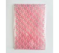 ShredAstic® Dot Florist Cellophane wrap for Hampers with two metres curling ribbon - Gift Packaging Floral Sweet bouquets - carefully folded (2 metres, Pink)