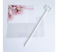 ShredAstic ®️ Florist Message Card Funeral Flower Set - 1 large card 12.5 x 9cm / 1 clear cello self seal bag / 1 card holder cardette (Gran)