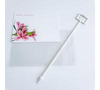 ShredAstic®️ Florist Message Card Funeral flowers Set - 1 large card 12.5 x 9cm / 1 clear cello self seal bag weatherproof / 1 card holder cardette (Sadly missed)