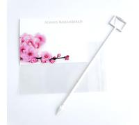 ShredAstic®️ Florist Message Card Funeral flowers Set - 1 large card 12.5 x 9cm / 1 clear cello self seal bag weatherproof / 1 card holder cardette (Always remembered)