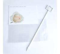 ShredAstic®️ Florist Message Card Funeral flowers Set - 1 large card 12.5 x 9cm / 1 clear cello self seal bag weatherproof / 1 card holder cardette (ILM cream rose)