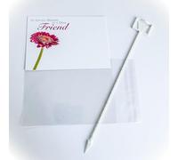 ShredAstic®️ Florist Message Card Funeral flowers Set - 1 large card 12.5 x 9cm / 1 clear cello self seal bag weatherproof / 1 card holder cardette (Friend)