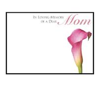 ShredAstic Florist Message cards Mum, Mother, Mama, Mom, Mam large 12.5 x 9cm Funeral Memorial - Clear cello self seal bag (8. In Loving Memory of a Dear Mom, 1 single card / 1 cello bag)