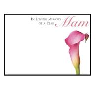 ShredAstic Florist Message cards Mum, Mother, Mama, Mom, Mam large 12.5 x 9cm Funeral Memorial - Clear cello self seal bag (9. In Loving Memory of a Dear Mam, 6 cards / 6 cello bags)