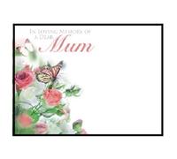 ShredAstic Florist Message cards Mum, Mother, Mama, Mom, Mam large 12.5 x 9cm Funeral Memorial - Clear cello self seal bag (1. In Loving Memory of a Dear Mum, 1 single card / 1 cello bag)