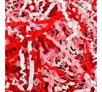 ShredAstic® Red White Pink MIX ZigZag Crinkle Cut Paper Shredded Paper Hamper Gift Packaging Baskets (500 grams)