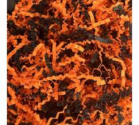ShredAstic ® Shredded Paper ORANGE BLACK HALLOWEEN zigzag Hamper Fill Gift Packaging (300 grams)
