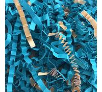 ShredAstic ® Shredded Paper Zig Zag Crinkle Cut Turquoise Teal/Gold Mix gifts baskets hampers crafts (1000 grams (1 Kilo))