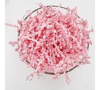ShredAstic® SHREDDED PAPER ZIGZAG CRINKLE CUT / 3 metres curling ribbon Gift Packaging Baskets Hampers (50 grams, Pale Pink)