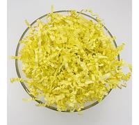 ShredAstic® SHREDDED PAPER ZIGZAG CRINKLE CUT / 3 metres curling ribbon Gift Packaging Baskets Hampers (20 grams, Pale lemon)