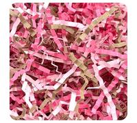 ShredAstic ® Sweetheart II Mix Shredded Paper Crinkle Cut Zig Zag Pink Shades Natural Kraft gifts baskets hampers crafts (1000 grams (1 kilo))