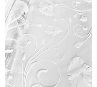 ShredAstic® White Daisy print design on white Cellophane Film Wrap Giftwrap Hamper / 3 metres curling ribbon Mothers Day Easter Birthday (5 metres folded)