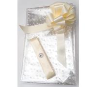 ShredAstic® White Dot Florist Cellophane wrap with 30mm Pull Bow (3 metres, Cream)