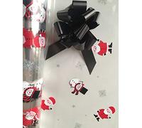 ShredAstic ® Xmas Cellophane Clear -Snowflake Father Xmas Snowman/Black 30mm pull bow Astic Group Instruction sheet Florist hampers occasions (3 metres)