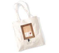 Shredded Banksy Balloon Girl Painting Tote Bags Printed Cotton Shopper Gifts NATUR