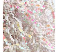 Shredded Crinkle Paper Filler For Gift Baskets, 16OZ Diamond White Crinkle Papers Filler For Christmas New Year Gifts Decor, Gift Box Papers Shred Basket Stuffing Raffia For Bridesmaid Proposal Gifts