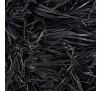 Shredded Kraft Tissue Paper, Raffia for Gift Box Filling Christmas, Easter Gift Hampers, Hamper Filling, Basket Filler, Packaging Filler 1000g black