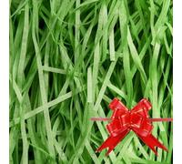 Shredded Packaging Filler Green 500 gm - Premium Green Shredded Tissue Paper Gift Hamper Filler for Gift Boxes & Christmas Packaging