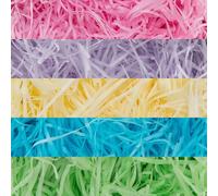 Shredded Paper, 50g per Colour (Pink, Lavender, Yellow, Blue, Green), 5 Colours Shredded Tissue Paper for Gift Boxes and Party Decorations, Soft Hamper Filling