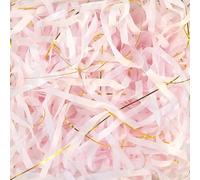 Shredded Paper for Gift Boxes, Glitter Metallic Crinkle Cut Shredded Tissue Paper Multicolor 50g-100g 2-4 Pack(Light Pink Golden,100g*2Pack)