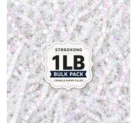 Shredded Tissue Paper for Gift Boxes, STRBOXONG 1LB Diamond White Shredded Paper, Crinkle Paper Hamper Filling, Box Filler Packaging for Hampers, Gift Baskets, Wrapping and Party Decor