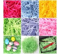 Shredded Tissue Paper - Vaktop 120g Shredded Paper, Multicoloured Raffia Paper Shreds, Easter Basket Grass - for Gift Boxes Hamper Filling and Packging, Party Supplies Accessories (6 Colours)