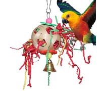 Shredded Toy for Birds, Birds Shredded Toy, Sparrow Shredder Ball Chew Toy | Colourful Bird Chew Toy with Bell for Small Parrots, Parakeets, Parakeets, Cockatiels, Like