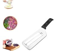 Shredder Knife, Multifunctional Vegetable Cutter, 2025 New Stainless Steel Dual-Blade Veggie Chopper, Kitchen Lettuce Knife, Easy to Clean, Multifunctional Peeler (1PCS Black)