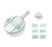 Shredder, Vegetable Chopper Multifunctional Stainless Steel Manual Slicing and Shredding Vegetable Cutter Potato Grater Shredder Scrubber Kitchen Supplies(Green)