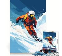Shredding Snow Retro Ski 1000 Pieces Jigsaws Adults Puzzles Gifts Brain Workout Toy Relaxed Mind Art Assembly Memorable Gift 38x26cm