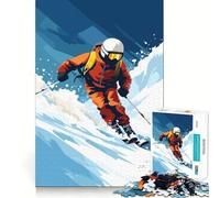 Shredding Snow Retro Ski for Adults 1000 Piece Jigsaw Puzzle Mind Puzzle Relaxing Fun Image Assembly Warm Surprise 50x75cm