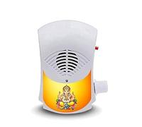 ShreejiIH 22 in 1 Mini Hindu Religious Continuous Sound Mantra Chanting Bell Spiritual Devotional Bell Plug N Play Om Gayatri Mantra/Mantra Machine/Bell with Electric LED Light (White)